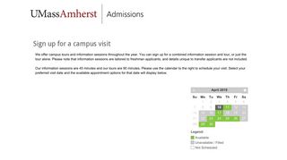 University of Massachusetts Amherst - Sign up for a campus visit