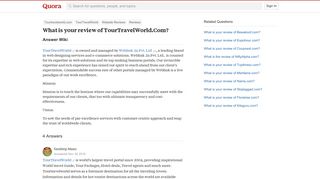 What is your review of TourTravelWorld.Com? - Quora