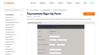 Tournament Sign-Up Form Template | JotForm