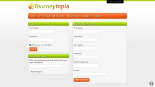 Login / Register - Tourneytopia.com