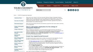 TUCOM CA Supplemental Application - Touro University, California