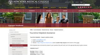 TouroOne Helpdesk Assistance : New York Medical College | Touro ...