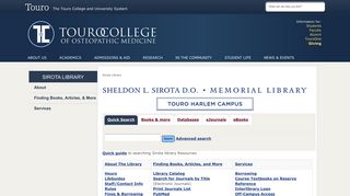 Sirota Library : Touro College of Osteopathic Medicine | Touro College