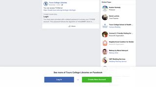 You can access TCWeb at... - Touro College Libraries | Facebook