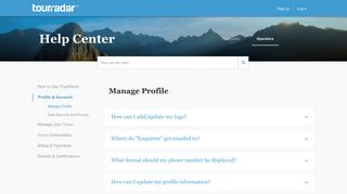Manage Profile - tourradar™ | Help Center