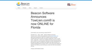Beacon Software Announces TowLien.com® is now ONLINE for ...
