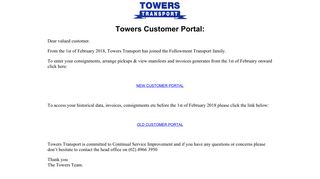 Towers Customer Portal