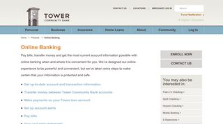 Online Banking Tower Community Bank