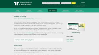 Mobile Banking - Tower Federal Credit Union