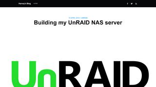 Building my UnRAID NAS server - Harvey's Blog - Harvey Delaney