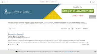 Job Opportunities | Sorted by Job Title ascending | Town of Gilbert