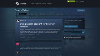 Using Steam account for browser version :: Town of Salem General ...
