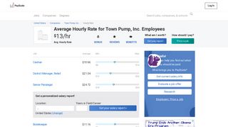 Town Pump, Inc. Wages, Hourly Wage Rate | PayScale