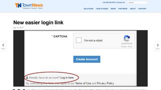 New easier login link | Software Releases | townnews.com
