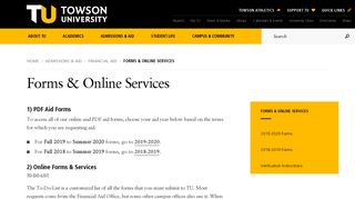 Forms & Online Services | Towson University