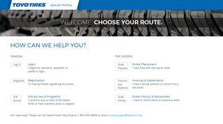 Help & Dealer Support - Toyo Tires Dealer Portal