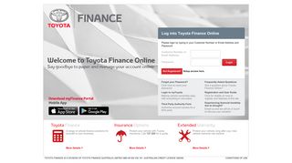 Login Portal for Toyota Finance