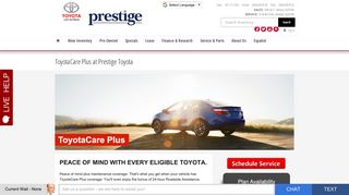 ToyotaCare Plus at Prestige Toyota | Prestige Toyota of Ramsey