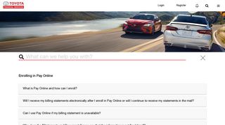 Enrolling in Pay Online | Toyota Financial