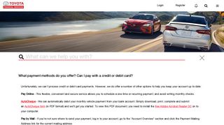 What payment methods do you offer? Can I pay with ... - Toyota Financial