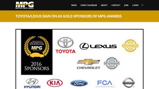 Toyota/Lexus sign on as Gold Sponsors of MPG ... - Motor Press Guild