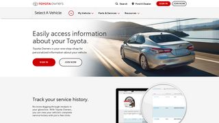Logged Out My Vehicle Page | Toyota Owners