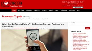 How To Use Toyota Entune™ 3.0 Remote Connect - Downeast Toyota