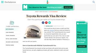 Toyota Rewards Visa Credit Card Review - The Balance