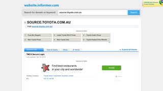 source.toyota.com.au at WI. TMCA Secure Login - Website Informer