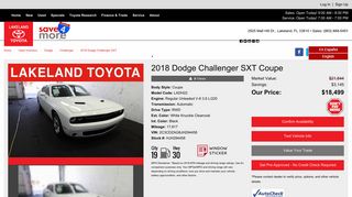 2018 Dodge Challenger SXT - Lakeland Toyota