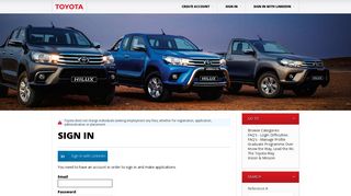 Toyota Talent Management - Browse Categories
