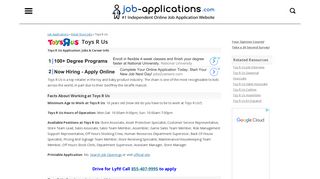 Toys R Us Application, Jobs & Careers Online - Job-Applications.com