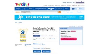 Buyer's Protection Plan - 24-month ADH Coverage - $100 ... - Toys R Us