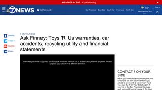 Ask Finney: Toys 'R' Us warranties, car accidents, recycling utility and ...