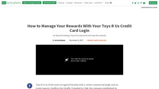 How to Manage Your Rewards With Your Toys R Us Credit Card Login ...