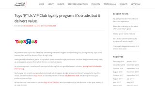Toys “R” Us VIP Club loyalty program: It's crude, but it delivers value ...