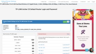TP-LINK Archer C5 Default Router Login and Password - Clean CSS