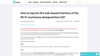 How to log into the web-based interface of the Wi-Fi router ... - TP-Link