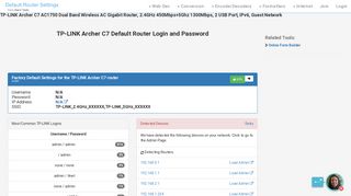 TP-LINK Archer C7 Default Router Login and Password - Clean CSS