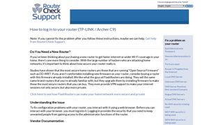 TP-LINK / Archer C9 : Router Login - RouterCheck Support
