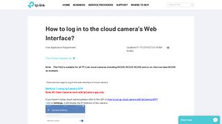 How to log in to the cloud camera's Web Interface? | TP-Link