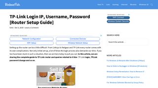 TP-Link Login IP, Username, Password [Router Setup Guide]