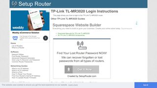 How to Login to the TP-Link TL-MR3020 - SetupRouter