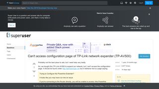 networking - Can't access configuration page of TP-Link network ...