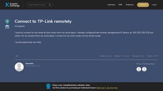 Connect to TP-Link remotely - Experts Exchange