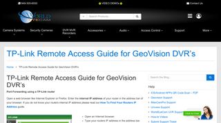 TP-Link Remote Access Guide for GeoVision DVR's - Worldeyecam
