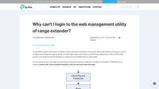 Why can't I login to the web management utility of range ... - TP-Link