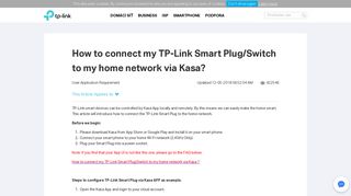 How to connect my TP-Link Smart Plug/Switch to my home network via ...