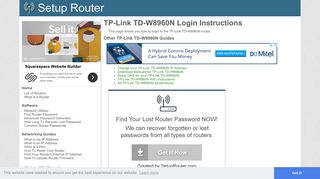 How to Login to the TP-Link TD-W8960N - SetupRouter