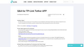 Q&A for TP-Link Tether APP | TP-Link